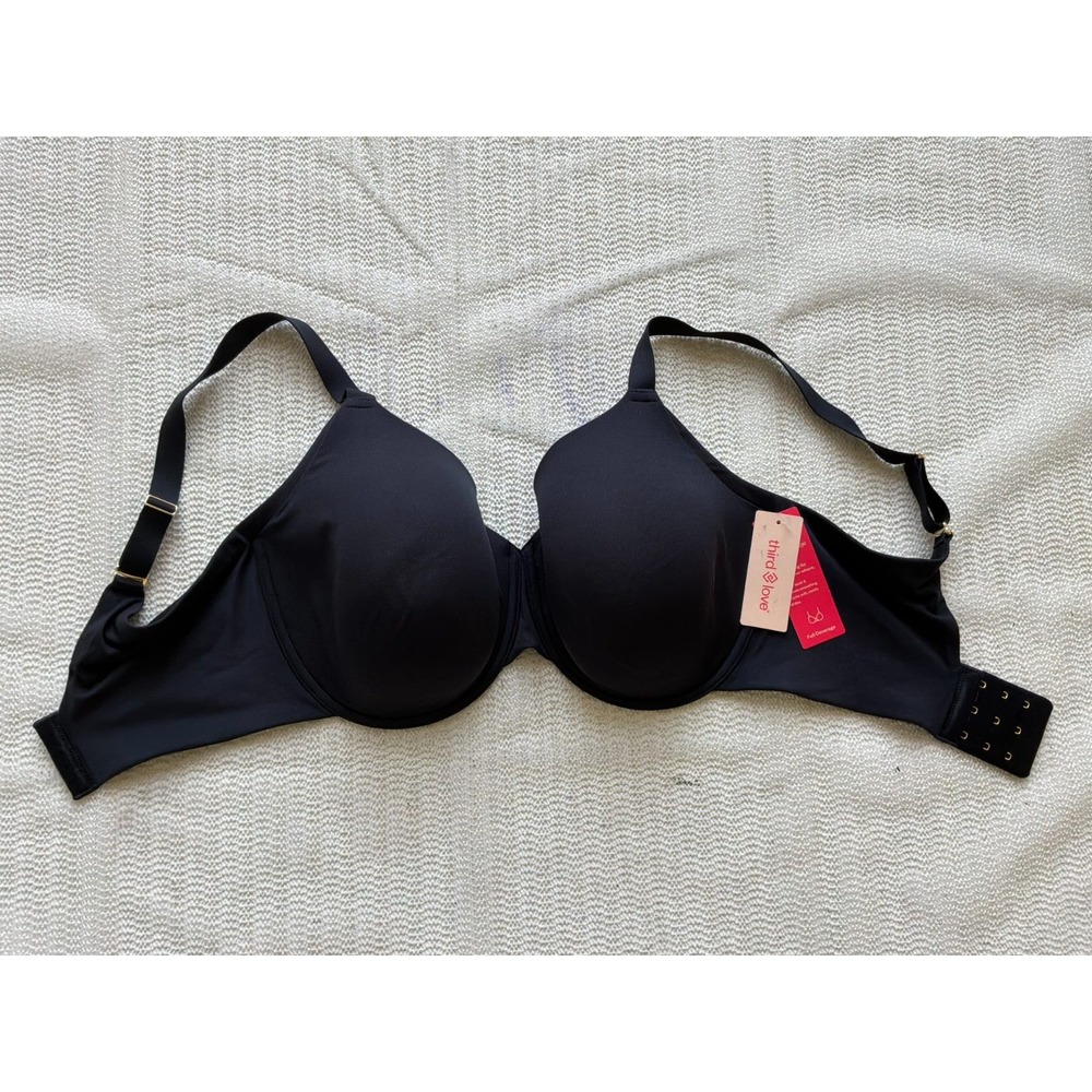 ThirdLove Comfort Stretch Full Coverage Bra 34F Black Smoothing Underwire NWT